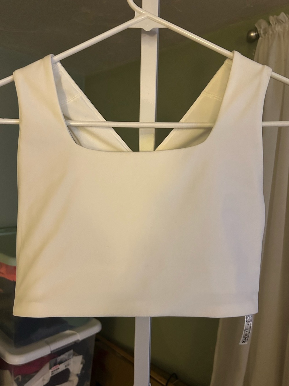 Free People White Cropped Tank Top - Minimal Scoop Neck